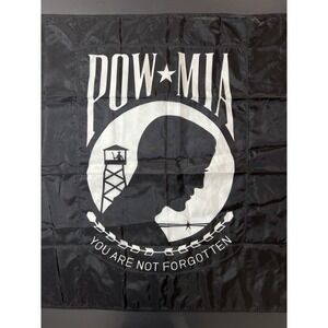 Pow Mia POWMIA 3x5 You Are Never Forgotten Black (Double Sided) Flag Banner